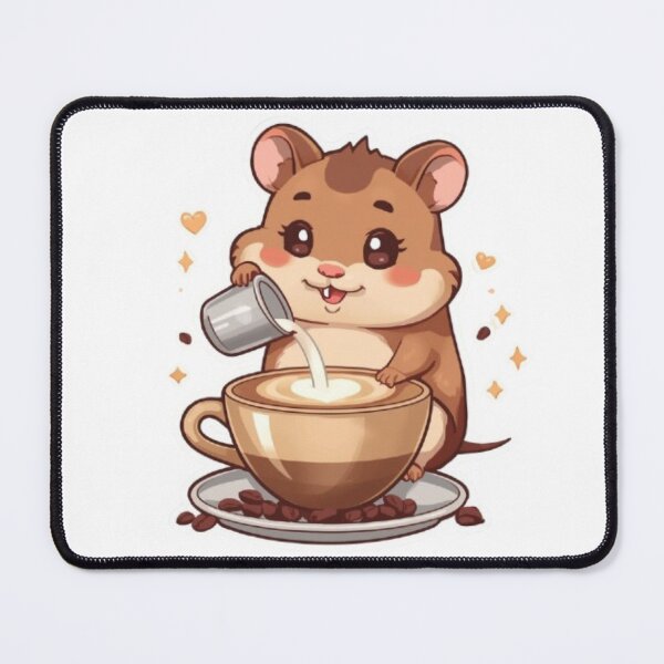 Item preview, Cute Coffee Hamster Latte Art | Cozy Café Kawaii Design designed and sold by Stylestickers55.