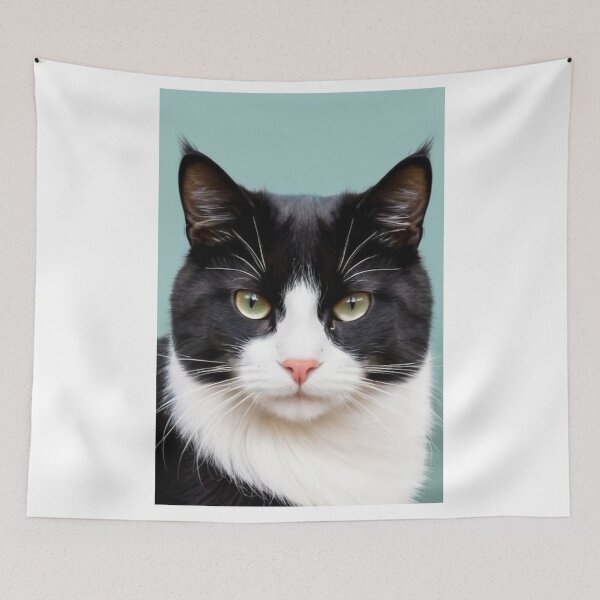 Item preview, Animals - Bicolor Cat, Modern Portrait with Amber Gaze designed and sold by World-Pets.