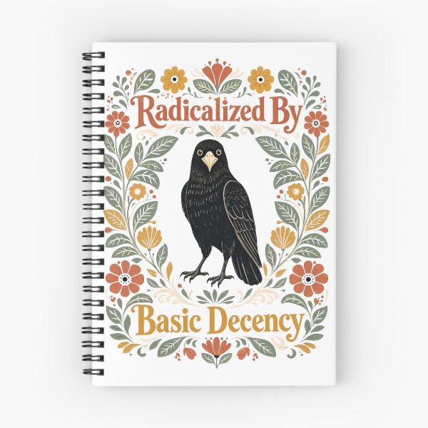 Item preview, Radicalized By Basic Decency - Cute Crow Folk Art designed and sold by BumbleBloom7.