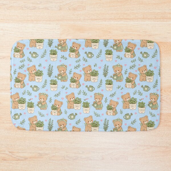 Item preview, Teddy Bear Herb Garden Kawaii Pattern designed and sold by Soft Berry Studio.
