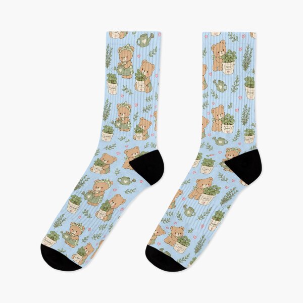 Item preview, Teddy Bear Herb Garden Kawaii Pattern designed and sold by Soft Berry Studio.