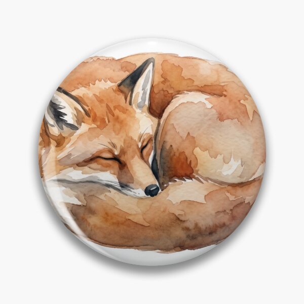 Item preview, Cozy Sleeping Autumn Red Fox Watercolor Illustration designed and sold by 0Zetgest.