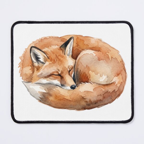 Item preview, Cozy Sleeping Autumn Red Fox Watercolor Illustration designed and sold by 0Zetgest.