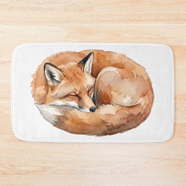 Item preview, Cozy Sleeping Autumn Red Fox Watercolor Illustration designed and sold by 0Zetgest.