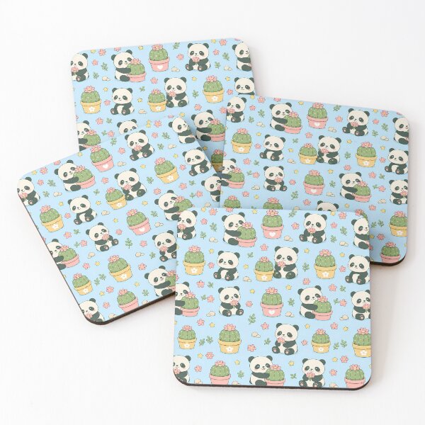 Item preview, Panda Cactus Bloom Kawaii Pattern designed and sold by Soft Berry Studio.
