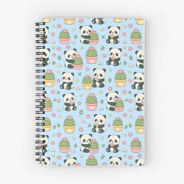 Item preview, Panda Cactus Bloom Kawaii Pattern designed and sold by Soft Berry Studio.