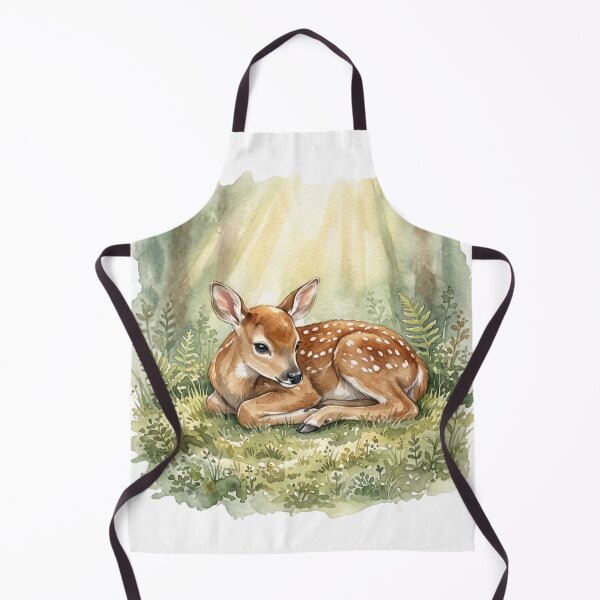 Item preview, Peaceful Watercolor Fawn in Dappled Forest Glade designed and sold by 0Zetgest.