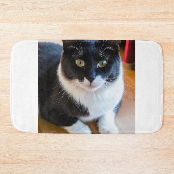 Item preview, Animals - Bicolor Tuxedo Cat, Feline Portrait with Intense Yellow-Green Eyes designed and sold by World-Pets.