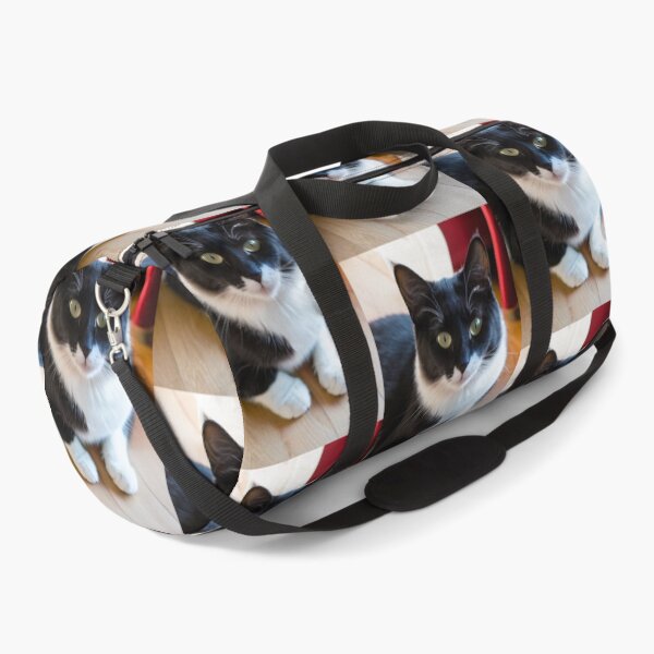 Item preview, Animals - Bicolor Tuxedo Cat, Feline Portrait with Intense Yellow-Green Eyes designed and sold by World-Pets.