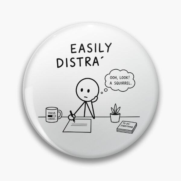 Item preview, Easily Distra' | Funny ADHD T-Shirt | Easily Distracted Humor | Neurodivergent Gift designed and sold by OkKafka.