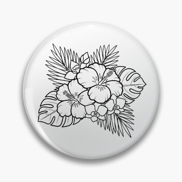 Item preview, Tropical Hibiscus Bouquet Illustration designed and sold by ArtPer-design.