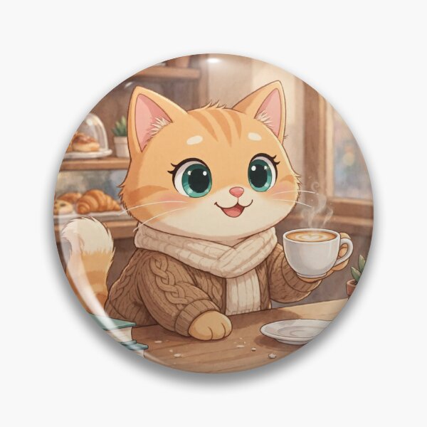 Item preview, Cute Cozy Coffee Cat Kawaii designed and sold by Moody Vibes Studio.