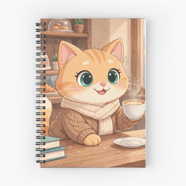 Item preview, Cute Cozy Coffee Cat Kawaii designed and sold by Moody Vibes Studio.