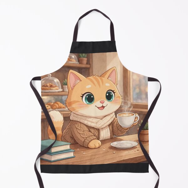 Item preview, Cute Cozy Coffee Cat Kawaii designed and sold by Moody Vibes Studio.