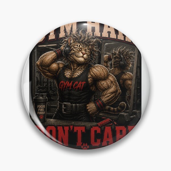 Item preview, Gym Hair Dont Care Funny Muscle Cat Vintage Fitness Gift designed and sold by Digistore1221.