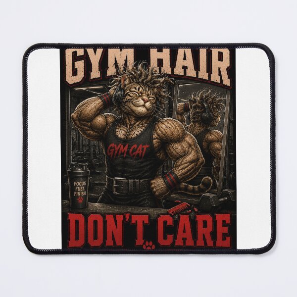 Item preview, Gym Hair Dont Care Funny Muscle Cat Vintage Fitness Gift designed and sold by Digistore1221.