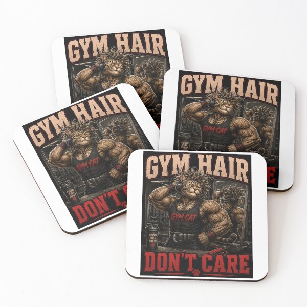 Item preview, Gym Hair Dont Care Funny Muscle Cat Vintage Fitness Gift designed and sold by Digistore1221.