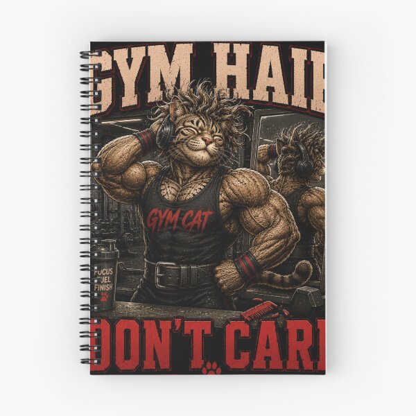Item preview, Gym Hair Dont Care Funny Muscle Cat Vintage Fitness Gift designed and sold by Digistore1221.