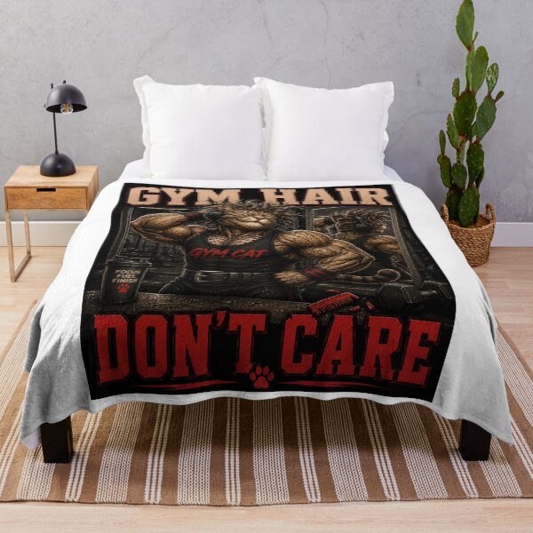 Item preview, Gym Hair Dont Care Funny Muscle Cat Vintage Fitness Gift designed and sold by Digistore1221.