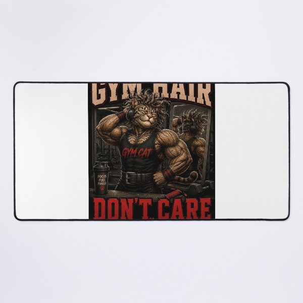 Item preview, Gym Hair Dont Care Funny Muscle Cat Vintage Fitness Gift designed and sold by Digistore1221.