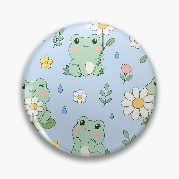 Item preview, Frog Rain Garden Kawaii Pattern designed and sold by Soft Berry Studio.