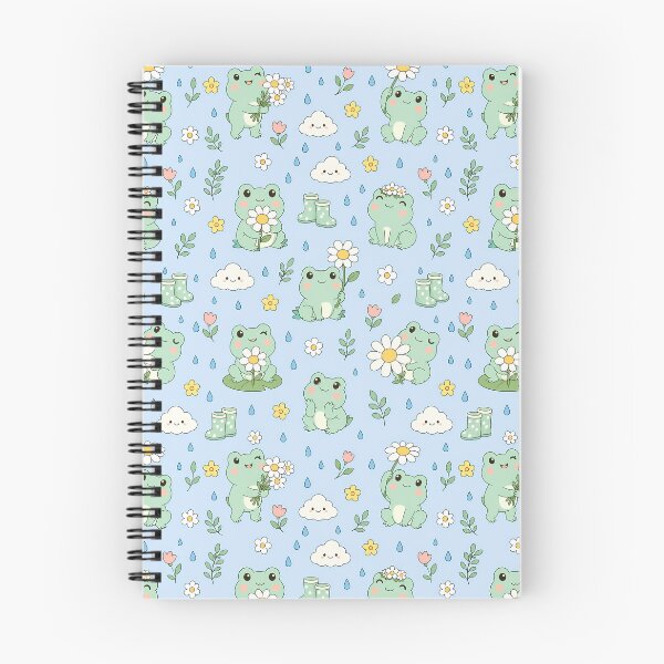 Item preview, Frog Rain Garden Kawaii Pattern designed and sold by Soft Berry Studio.