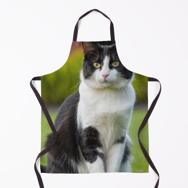 Item preview, Animals - Black and white bicolor cat, Elegant portrait with amber eyes designed and sold by World-Pets.
