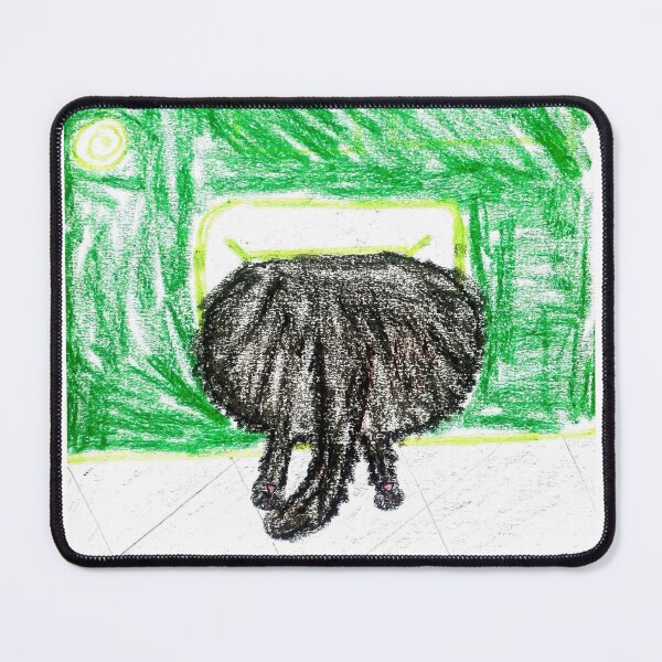 Item preview, Funny Black Cat Butt Stuck in Pet Flap Door designed and sold by MagicYana.