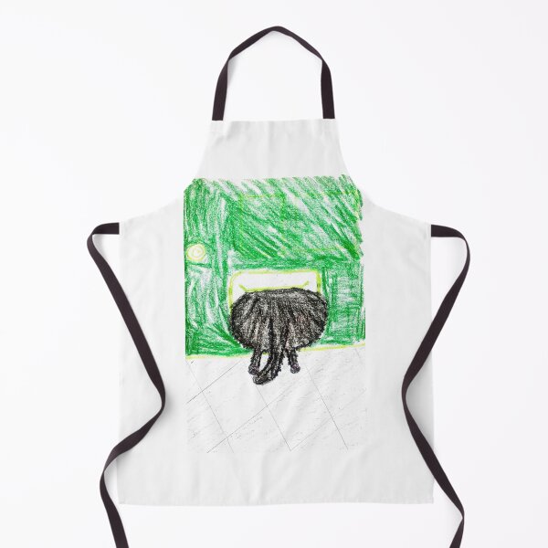 Item preview, Funny Black Cat Butt Stuck in Pet Flap Door designed and sold by MagicYana.