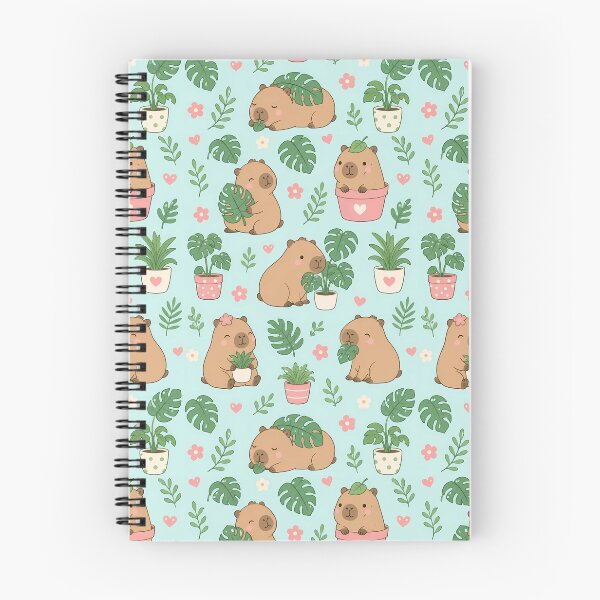 Item preview, Capybara Monstera Plant Lover Kawaii Pattern designed and sold by Soft Berry Studio.