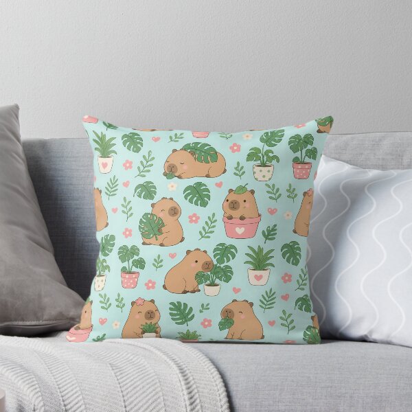Item preview, Capybara Monstera Plant Lover Kawaii Pattern designed and sold by Soft Berry Studio.