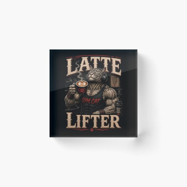 Item preview, Latte Lifter Funny Gym Cat Coffee Vintage Fitness Gift designed and sold by Digistore1221.