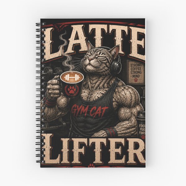 Item preview, Latte Lifter Funny Gym Cat Coffee Vintage Fitness Gift designed and sold by Digistore1221.