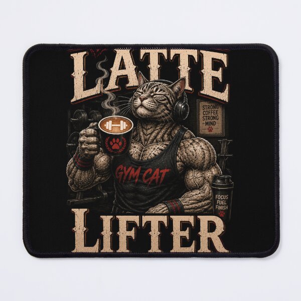 Item preview, Latte Lifter Funny Gym Cat Coffee Vintage Fitness Gift designed and sold by Digistore1221.