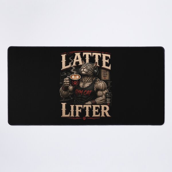 Item preview, Latte Lifter Funny Gym Cat Coffee Vintage Fitness Gift designed and sold by Digistore1221.