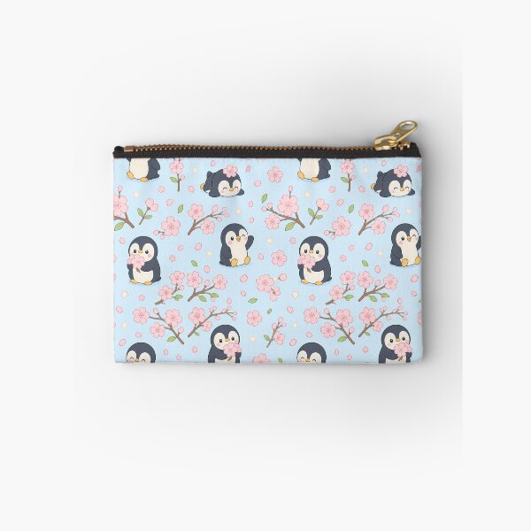 Item preview, Penguin Cherry Blossom Garden Kawaii Pattern designed and sold by Soft Berry Studio.