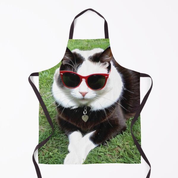 Item preview, Animals - Black and White Cat in Retro Wayfarer Sunglasses, Quirky 1980s Humor designed and sold by World-Pets.