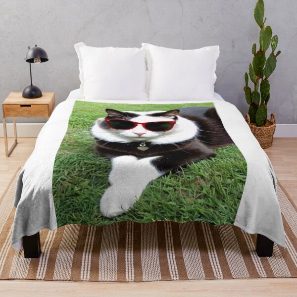 Item preview, Animals - Black and White Cat in Retro Wayfarer Sunglasses, Quirky 1980s Humor designed and sold by World-Pets.