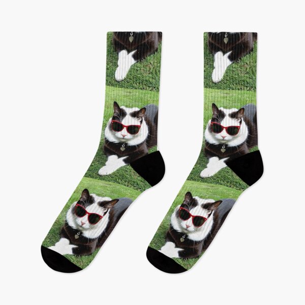 Item preview, Animals - Black and White Cat in Retro Wayfarer Sunglasses, Quirky 1980s Humor designed and sold by World-Pets.