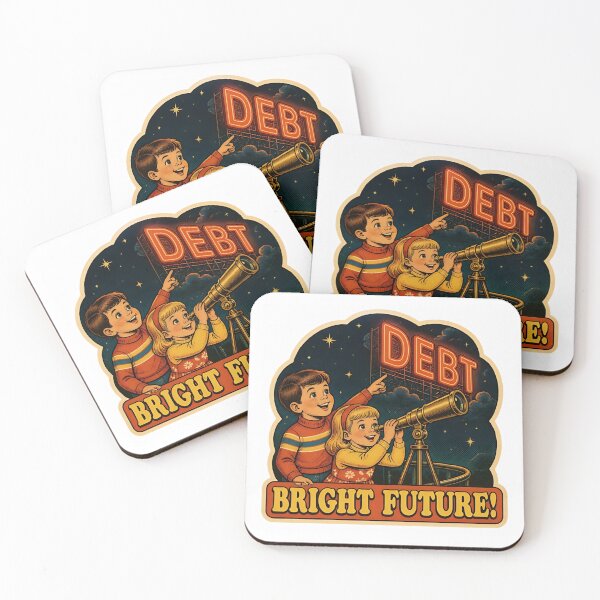 Item preview, Bright Future Debt Satire Retro Poster Vintage Graphic designed and sold by RareVisuals.