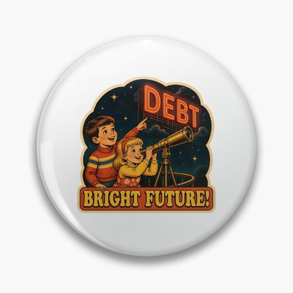 Item preview, Bright Future Debt Satire Retro Poster Vintage Graphic designed and sold by RareVisuals.