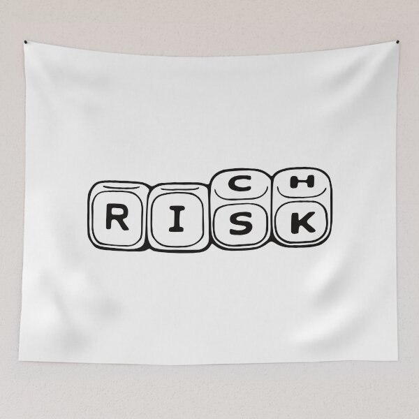 Item preview, No Risk No Rich – Minimalist Dice Graphic Typography designed and sold by Creativenetic.