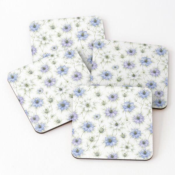 Item preview, Nigella Love in a Mist Watercolor Ethereal Seamless Pattern designed and sold by Inkworksbyshery.