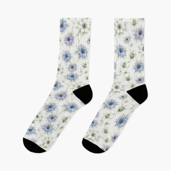 Item preview, Nigella Love in a Mist Watercolor Ethereal Seamless Pattern designed and sold by Inkworksbyshery.