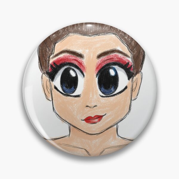 Item preview, Brown Hair Anime Girl Red Makeup Sketch designed and sold by KaleChub.