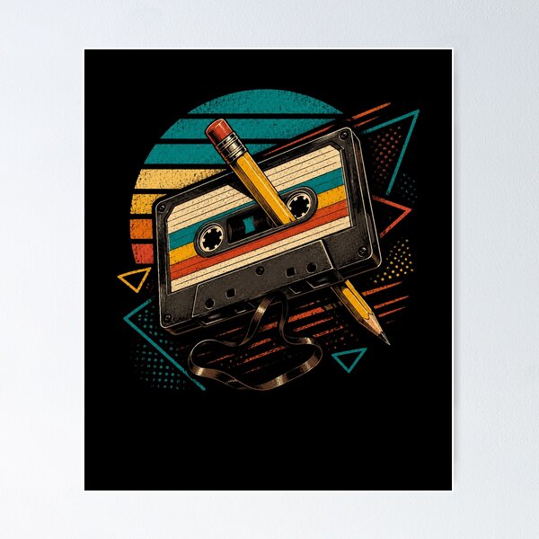 Item preview, Retro Cassette Pencil Vintage Music Nostalgia designed and sold by Moizento.