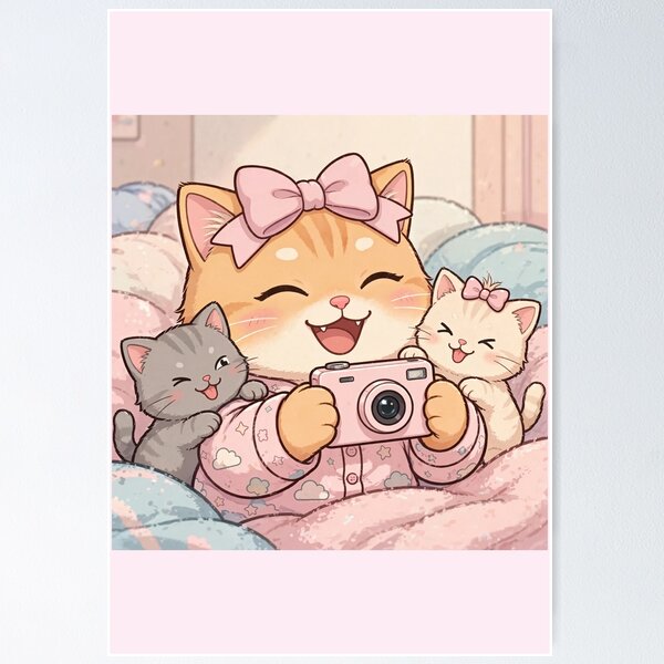 Item preview, Cozy Cat Family Selfie Moment designed and sold by Moody Vibes Studio.