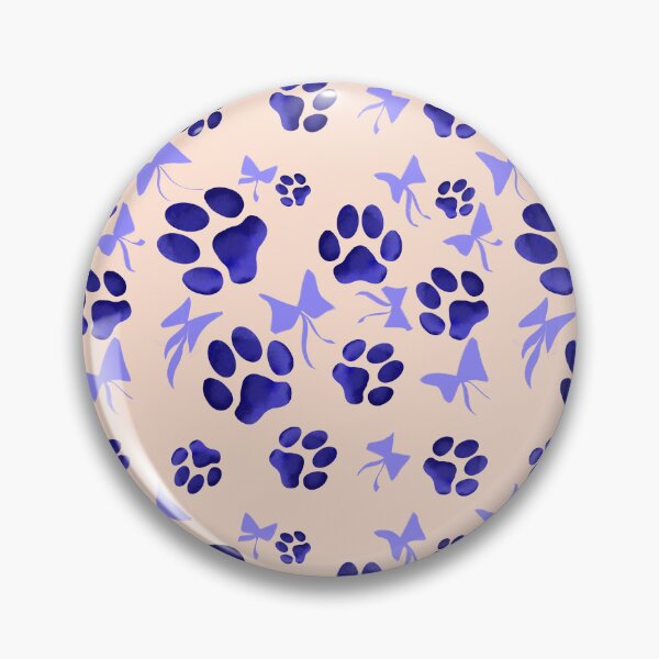 Item preview, Blue paw Prints  with Bows seamless pattern  designed and sold by RuwaDesignArt.