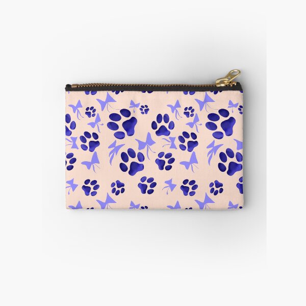 Item preview, Blue paw Prints  with Bows seamless pattern  designed and sold by RuwaDesignArt.