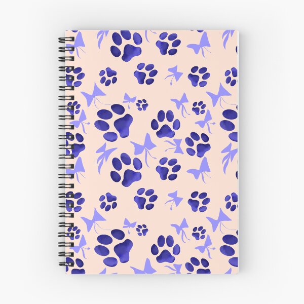 Item preview, Blue paw Prints  with Bows seamless pattern  designed and sold by RuwaDesignArt.